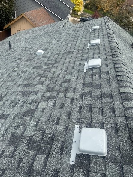 Box vents on new shingle roof, Portland OR