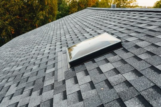 Finished shingle roof with skylight, Portland OR