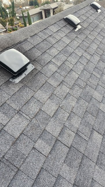Static roof vents on new architectural shingles, Portland OR